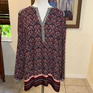 NYDJ Women's Multicolor w/ Contrasting  Pattern Top Size 1X